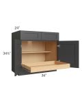 Madison Black Shaker 36" Base Cabinet with 1 Rollout Tray
