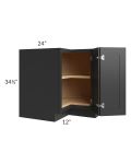 Madison Black Shaker 36" Lazy Susan Base Cabinet