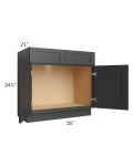 Madison Black Shaker 36" Sink Vanity Base Cabinet