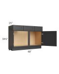 Madison Black Shaker 48" Vanity Base Cabinet