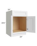 Vail White Shaker 24" Sink Base Cabinet 
