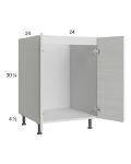 Euro White Grain 24" Full Height Door Sink Base Cabinet