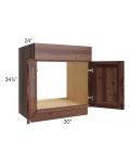Farmhouse Walnut Shaker 30" Sink Base Cabinet