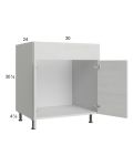 Euro White Grain 30" Sink Base Cabinet