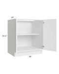 Venetian White Gloss 30" Full Height Door Sink Base Cabinet