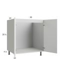 Harbor White 30" Full Height Door Sink Base Cabinet