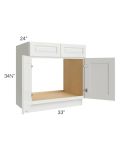 Palisades White 33" Sink Base Cabinet 