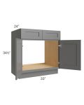 Stratton Dark Grey Shaker 33" Sink Base Cabinet 