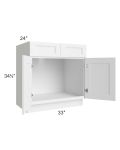 Providence White 33" Sink Base Cabinet