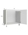 Euro Gloss White 33" Full Height Door Sink Base Cabinet