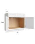 Brighton White Shaker 36" Sink Base Cabinet