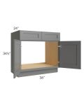Stratton Dark Grey Shaker 36" Sink Base Cabinet 