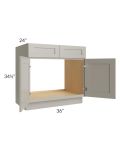 Stratton Light Grey Shaker 36" Sink Base Cabinet 