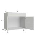 Euro White Grain 36" Sink Base Cabinet