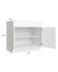 Venetian White Matte 36" Sink Base Cabinet
