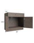 Natural Grey Shaker 36" Sink Base Cabinet