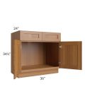 Artisan Walnut Shaker 36" Sink Base Cabinet