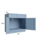 Sky Blue Shaker 36" Sink Base Cabinet