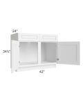 Dakota White 42" Sink Base Cabinet