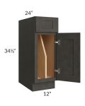 Charcoal Grey Shaker 12" Tray Divider Base Cabinet