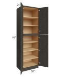 Charcoal Grey Shaker 30x96x24 Wall Pantry Cabinet