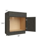 Charcoal Grey Shaker 30" Vanity Base Cabinet