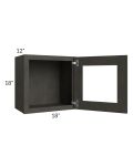 Charcoal Grey Shaker 18x18 Decorative Wall Cabinet