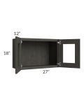 Charcoal Grey Shaker 27x18 Decorative Wall Cabinet