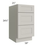 Stone Shaker 18" 3-Drawer Vanity Base Cabinet
