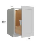 Stone Shaker 15" Full Height Door Base Cabinet with Single Trashcan Pullout