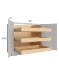Stone Shaker 36" Full Height Base Cabinet with 3 Rollout Trays