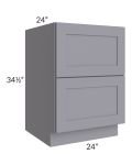 Graphite Grey Shaker 24" 2-Drawer Base Cabinet