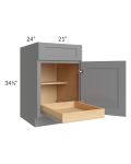 Graphite Grey Shaker 21" Base Cabinet with 1 Rollout Tray