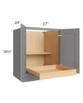 Graphite Grey Shaker 27" Full Height Base Cabinet with 1 Rollout Tray