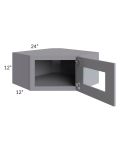 Graphite Grey Shaker 24x12 Decorative Wall Diagonal Corner Cabinet