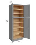 Graphite Grey Shaker 30x84x24 Wall Pantry Cabinet