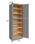 Graphite Grey Shaker 30x90x24 Wall Pantry Cabinet