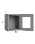 Graphite Grey Shaker 15x18 Decorative Wall Cabinet