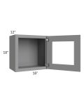 Graphite Grey Shaker 18x18 Decorative Wall Cabinet