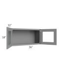 Graphite Grey Shaker 36x18 Decorative Wall Cabinet