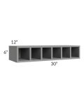 Graphite Grey Shaker 30x6 Wine Cubby Wall Cabinet
