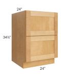 Madison Honey Shaker 24" 2-Drawer Base Cabinet