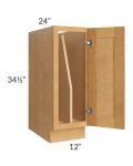 Madison Honey Shaker 12" Full Height Door Tray Divider Base Cabinet