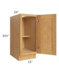 Madison Honey Shaker 15" Full Height Door Base Cabinet