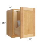 Madison Honey Shaker 18" Full Height Door Base Cabinet with Double Trashcan Pullout