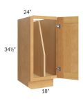 Madison Honey Shaker 18" Full Height Door Tray Divider Base Cabinet