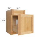 Madison Honey Shaker 21" Base Cabinet with Double Trashcan Pullout