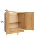 Madison Honey Shaker 30" Full Height Door Base Cabinet