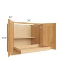 Madison Honey Shaker 36" Full Height Base Cabinet with 1 Rollout Tray