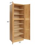 Madison Honey Shaker 30x90x24 Wall Pantry Cabinet